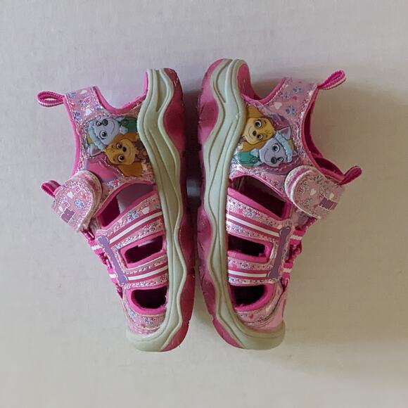 Nickelodeon Paw Patrol Sandals Sz 6 Pink Sparkly Light Up Soles Skye Everest - Picture 4 of 9